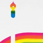 Poster depicting a rainbow coloured ink tip going through a rainbow