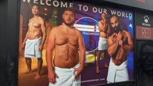 Displaying GBQ men's bodies in shops and advertising