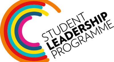 Student Leadership logo which includes a rainbow