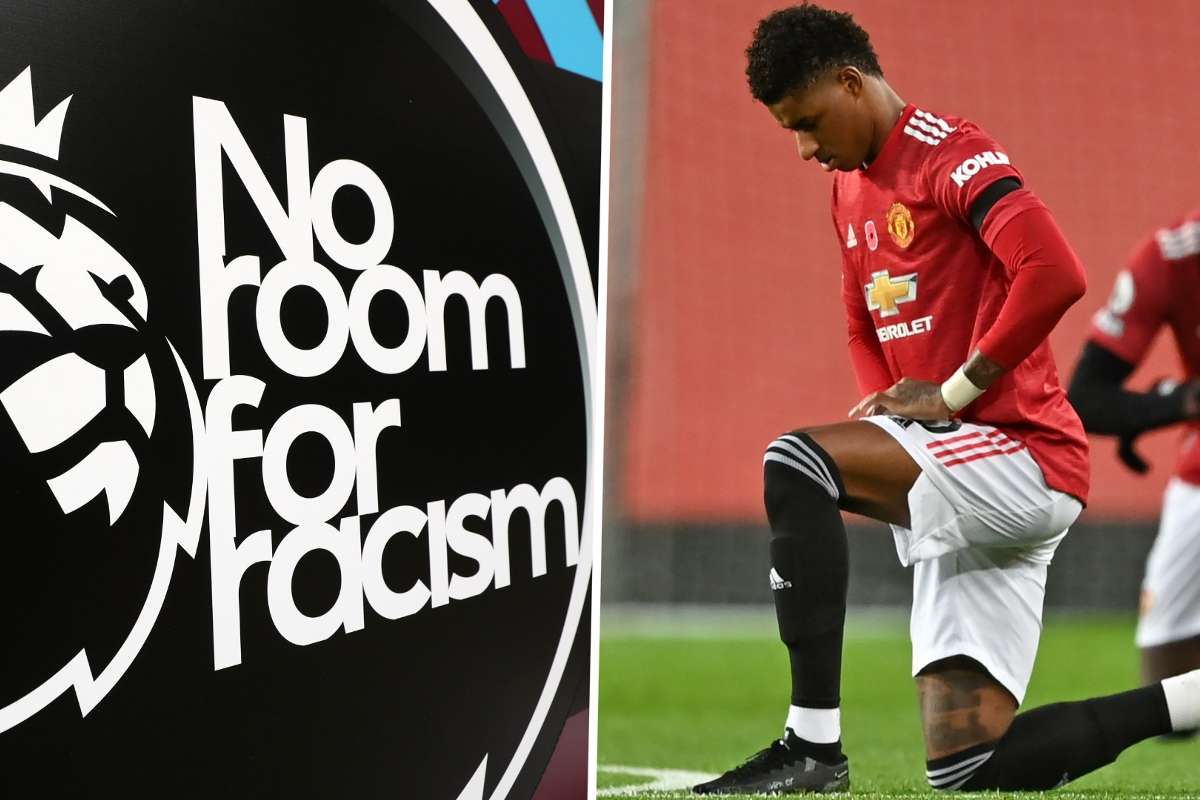 no room for racism wording and photo of Marcus Rashford