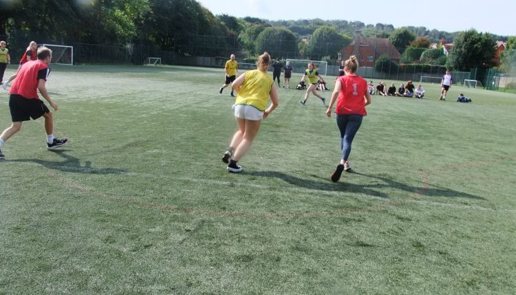 running on the football pitch