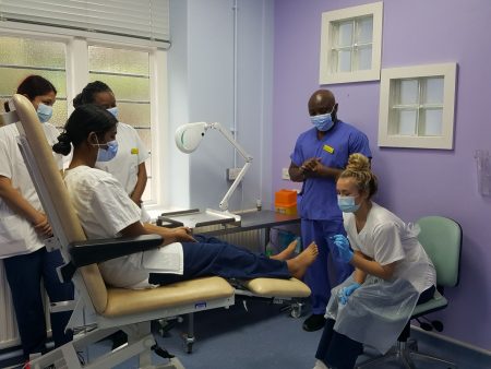 Gerald in the clinic with podiatry students