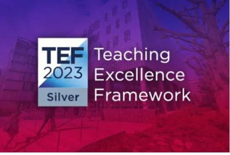 Graphic saying Teaching Excellence Framework 2023 silver