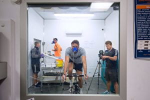 carrying out research in the environmental chamber