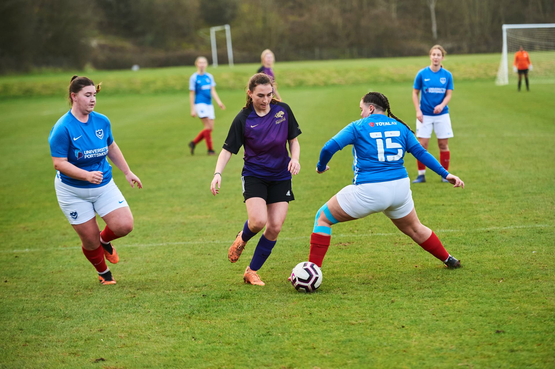 female football team in action