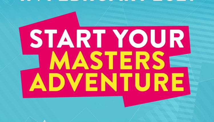 graphics saying start your masters adventure