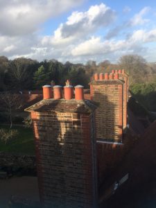 Fig 4. View over the chimneys, Standen House (image by author)