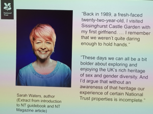 Fig 2. National Trust slide. Sarah Water, author extract from NT guidebook. 