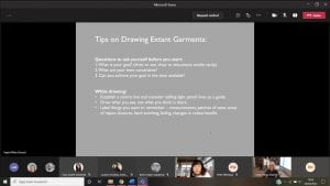 Screengrab showing tips on drawing from a garment