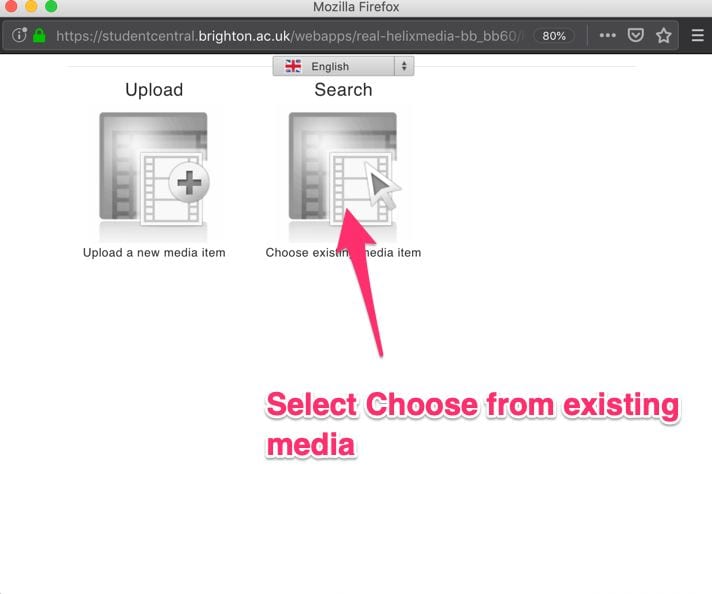 select existing video