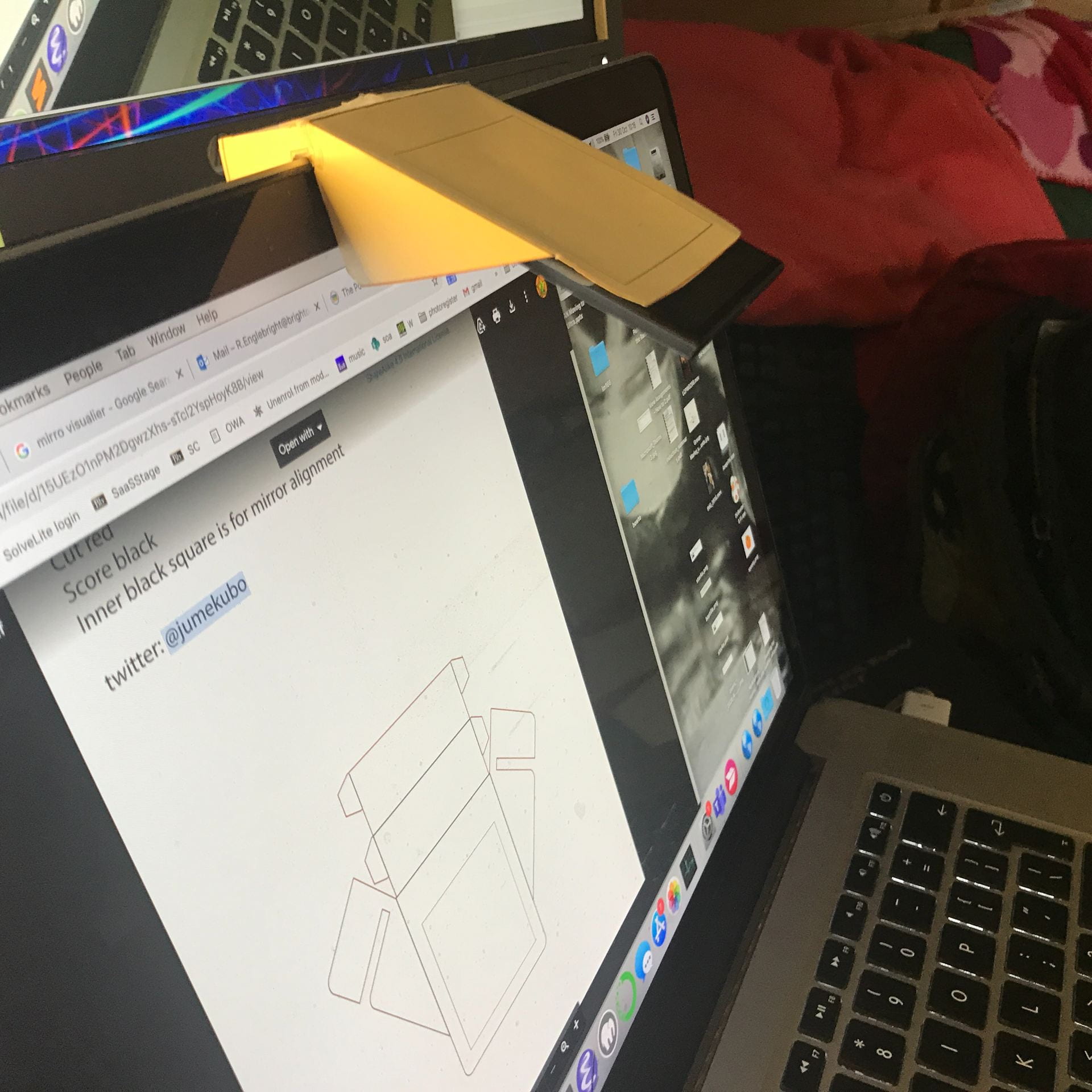 use your laptop webcam as a visualiser with a mirror some cardboard and  sellotape | how to