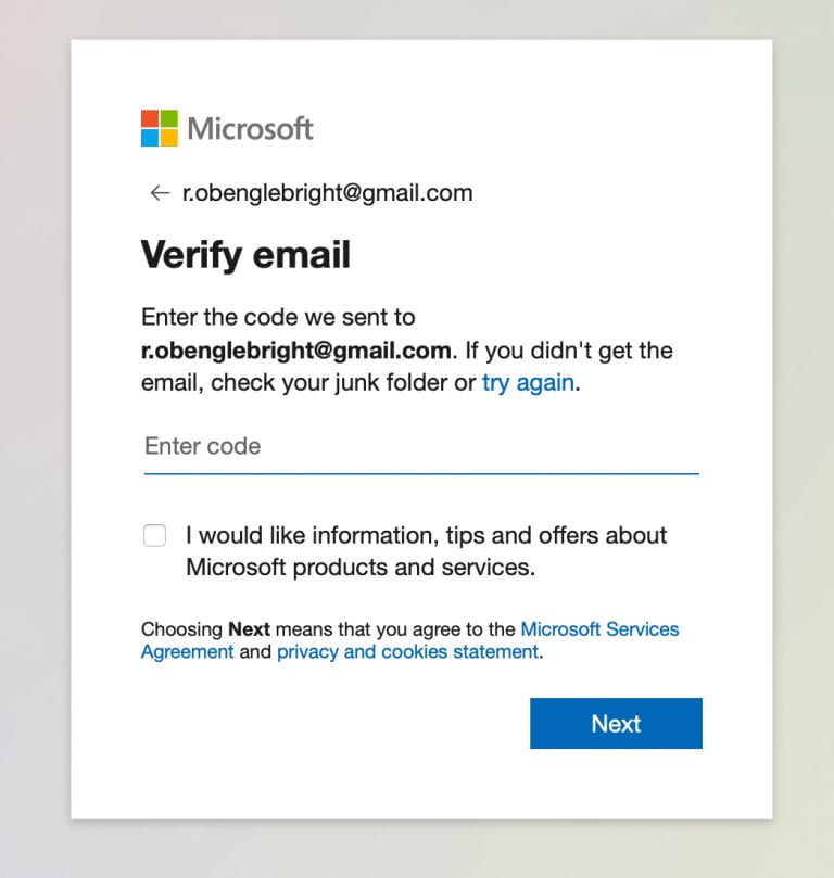 verify the email