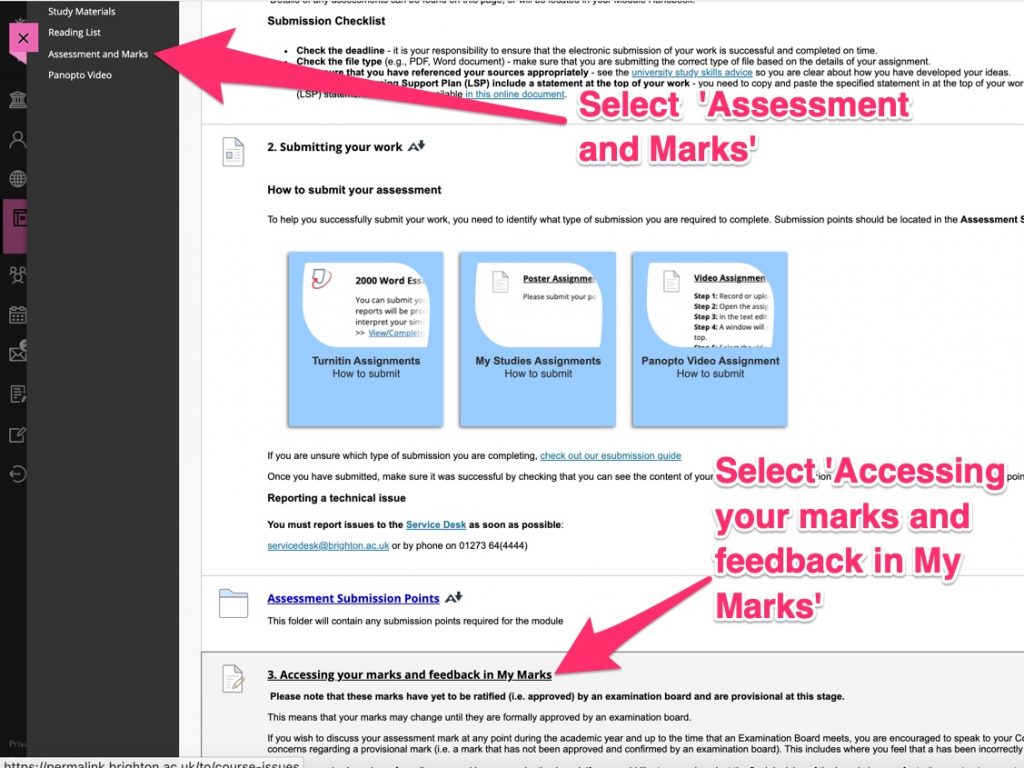 accessing marks