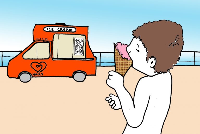 Ice cream on Brighton beach