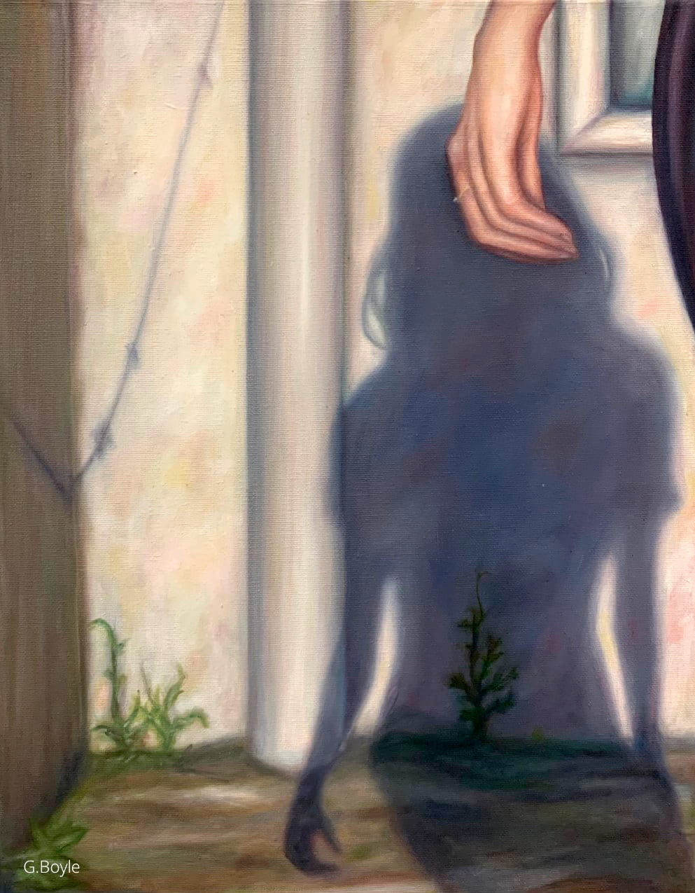 painting of a womans' shadow
