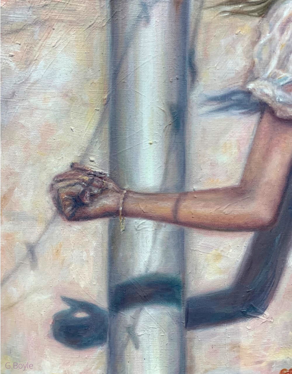 painting of a womans' arm and shadow