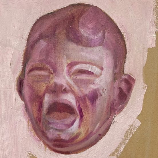 Painting of crying baby