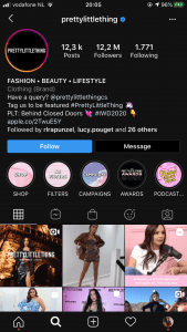 PrettyLittleThing’s Instagram Landing Page