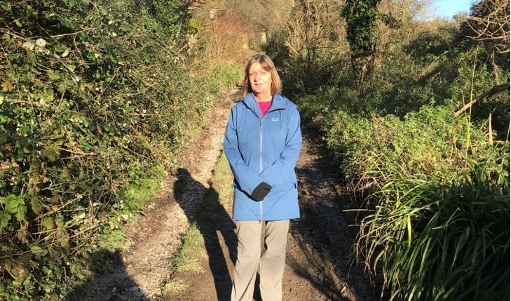 Lorraine on one of her country walks