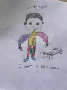 A drawing by a child who wants to be a doctor