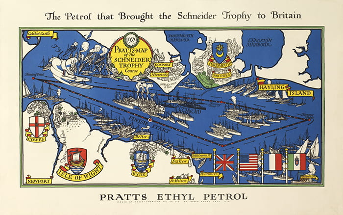 A colourful map of Schneider Trophy Course by Max Gill 