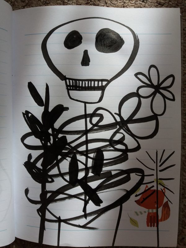 Inktober Day 21 - skeleton scribble