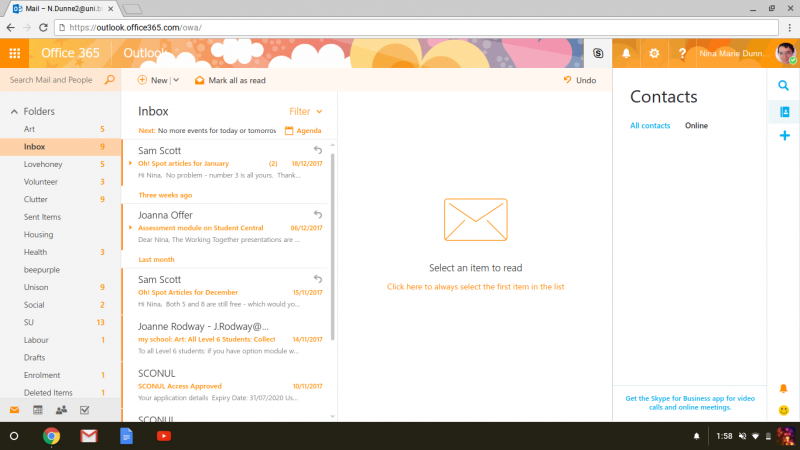 Screenshot of Outlook