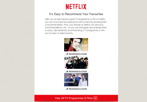 Screen shot of Netflix email