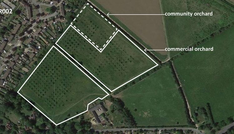 As part of the project, the Letchworth City Team started to map the potential of existing and future food-growing spaces. (source: Amélie André 2020)