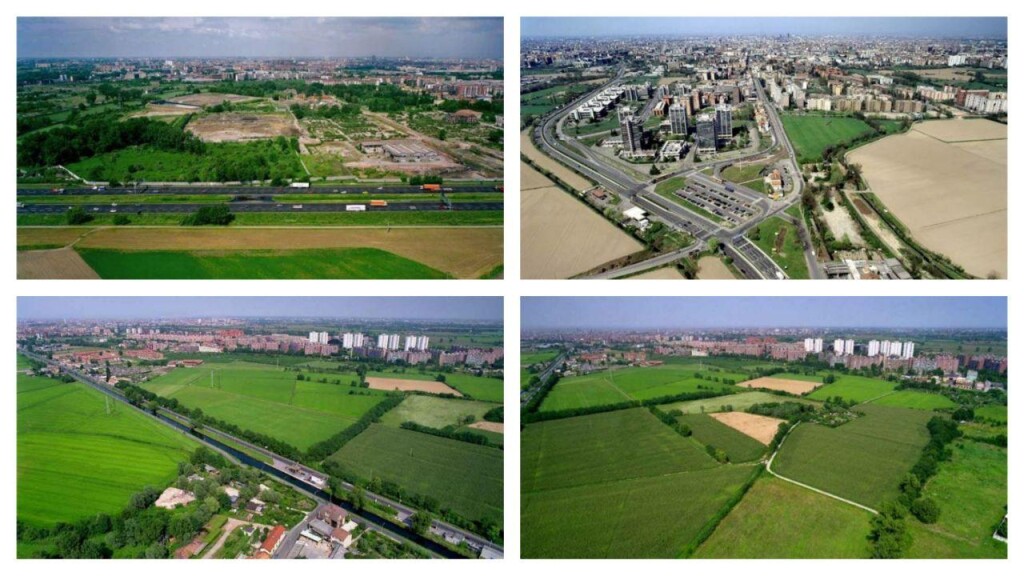Aerial views of some distinct areas in the South Milan Agricultural Park (source: Food Policy 2022)