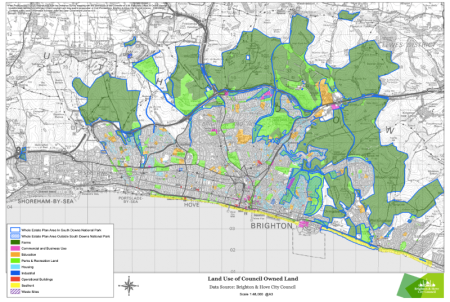 The map of Land Use of the Down. (source: Brighton and Hove City Council 2020)