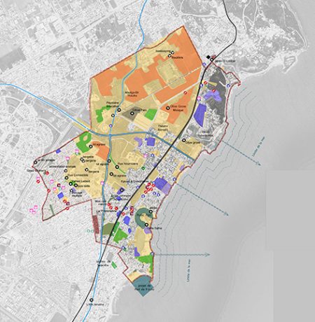 Image: This food map was created for and with the Municipality as part of a participatory process aimed at making Carthage an 'edible city'. (source: Katrin Bohn with Ian Bailey, University of Brighton, and City Team Carthage 2021)