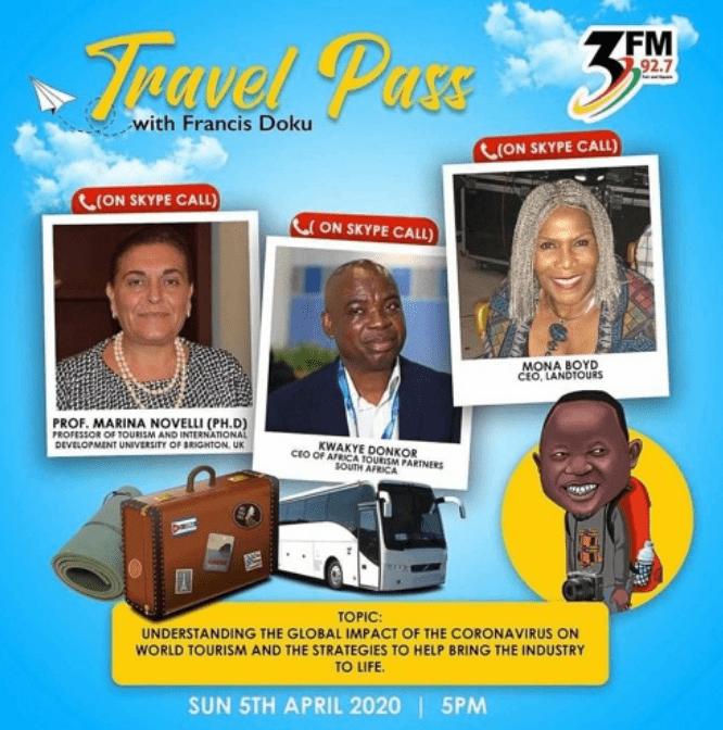 Image advertising Travel pass with Francis Doku radio show