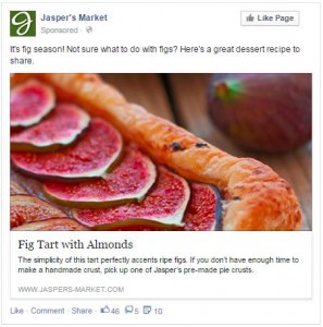 Sponsored post example - Facebook