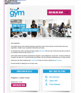 gym email