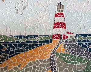 Mosaic Lighthouse on a Hill