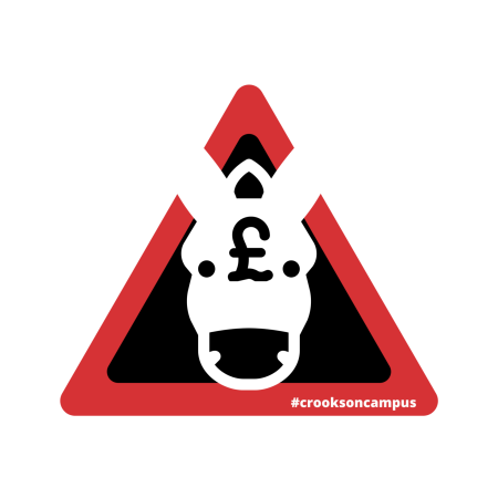 donkey in red warning hazard triangle