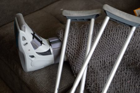 broken foot and crutches