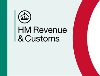 HMRC logo spelling HM Revenue and Customs with red and green banners