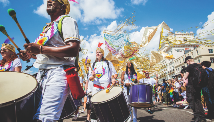 Carnival street party at Brighton Pride