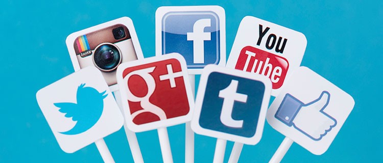 Various social media logos