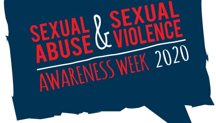 graphical image with text 'Sexual Abuse and Sexual Violence Awareness Week 2020'