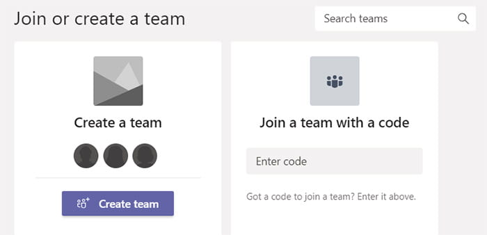 Microsoft Teams joining code entry