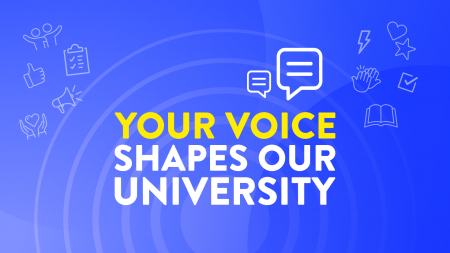 Your Voice Shapes Our University graphic