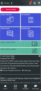 My Brighton Library page - mobile version 