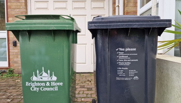 Green and black bins, Brighton and Hove City Council