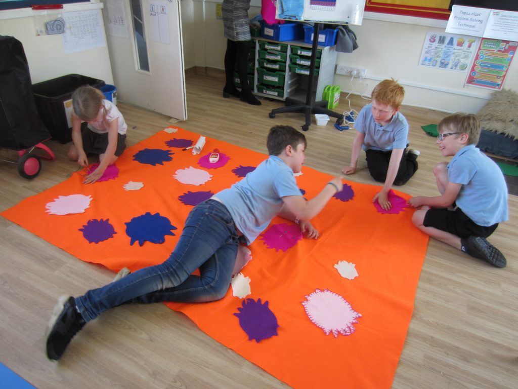 children on mat
