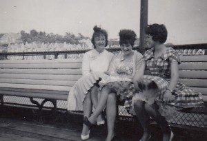 Teenage girls on Clevedon Pier. Early 1960s. Donated by Mrs Mary Parkyn
