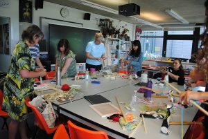 the group in the university's art room