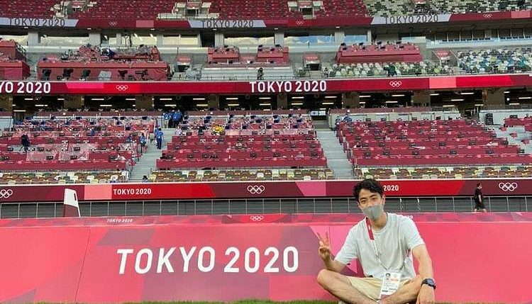 Hikari Okamoto in the Olympic stadium
